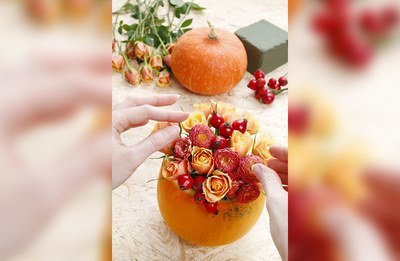 DIY: Pompoenbloemstukje (Do It Yourself)